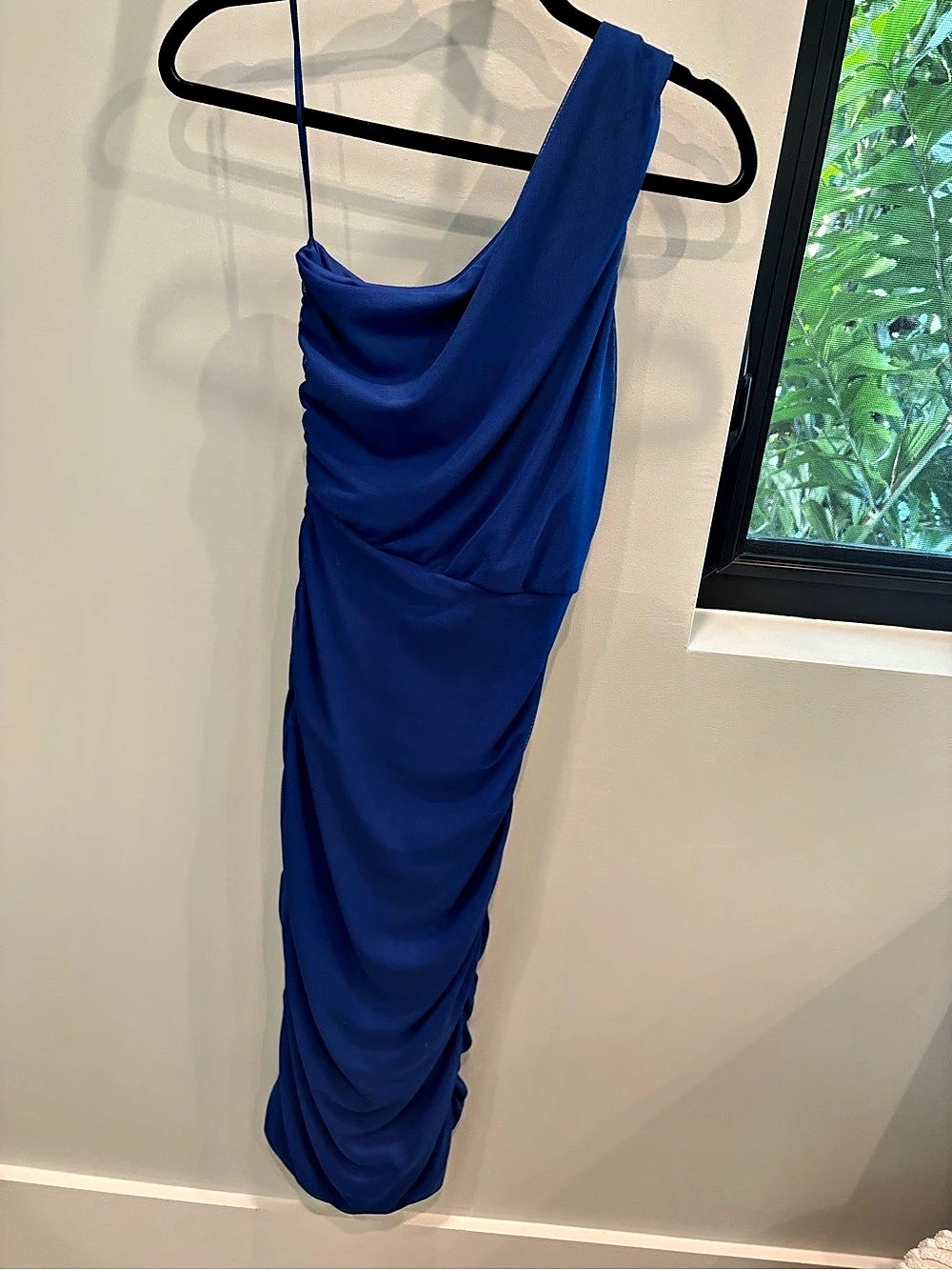 X Design Ruched Maxi Dress in Blue Size Small Like New